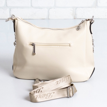 Дамска чанта в бежово и златисто