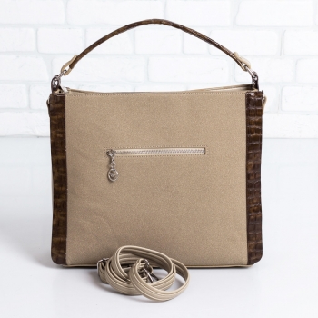 Дамска чанта в тъмно бежово