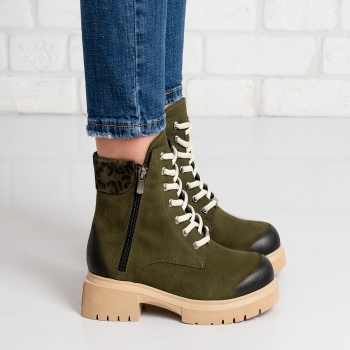 Дамски боти в тъмно зелено