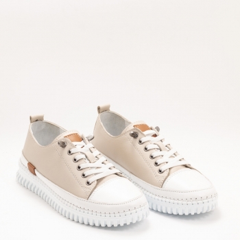 Дамски кецове в бежово и бяло