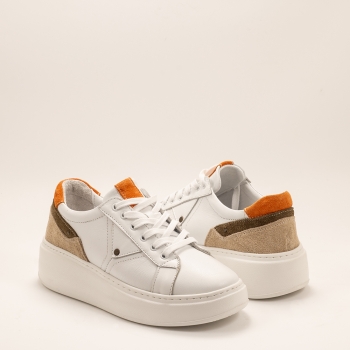 Дамски кецове в бяло и оранжево