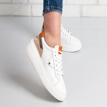 Дамски кецове в бяло и оранжево