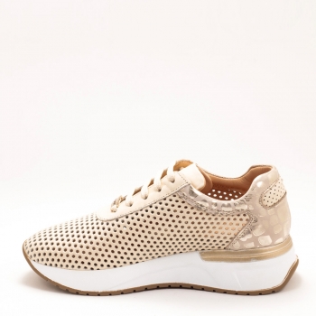 Дамски маратонки в бежово и златисто