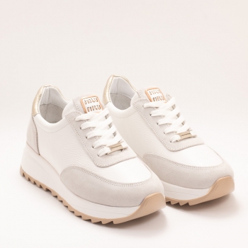 Дамски маратонки в бяло и сиво