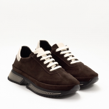 Дамски маратонки в кафяво и бежово