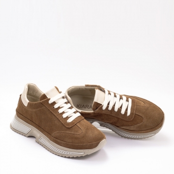 Дамски маратонки в камел и бежово