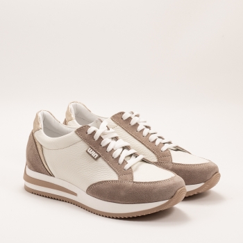 Дамски маратонки в светло бежово и тъмно бежово