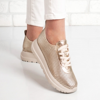 Дамски маратонки в златно