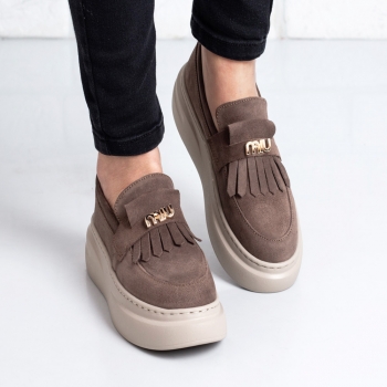 Дамски мокасини в кафяво