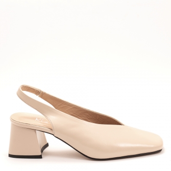 Дамски обувки на ток в бежово и златисто