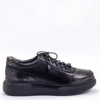 Дамски обувки в черно и бронз