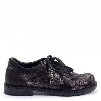 Дамски обувки в черно и кафяво