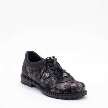 Дамски обувки в черно и кафяво
