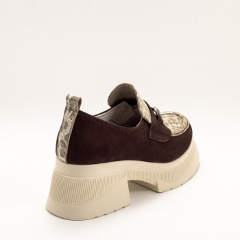 Дамски обувки в кафяво и златисто